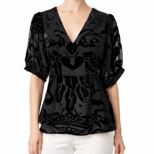 Christopher Deane Black Velvet Burnout Top